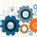 Illustration eines strategischen Plans mit Zahnrädern.
